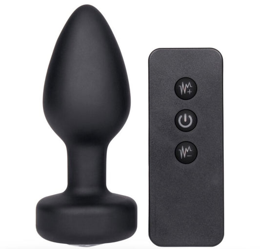 Black Silicone 10
Function Remote Butt Plug - 3 Inch