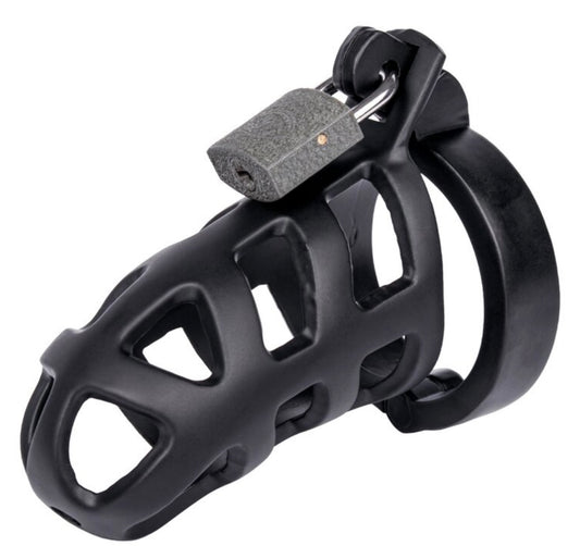 Black Matte Stainless Steel Chastity Cage